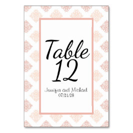 Tarjeta De Mesa Damasco Rubor de Peachy suave