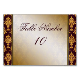 Tarjeta De Mesa Damask Gold sobre las fronteras de Borgoña