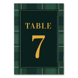 Tarjeta De Mesa Dark Green Tartan Polo Plaid Vintage Table Number