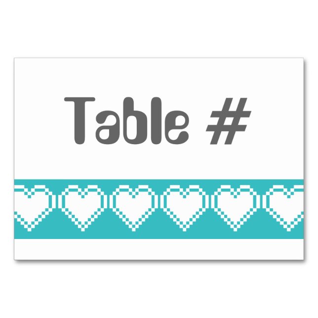 Tarjeta de mesa de 8 bits para nuestros corazones  (Anverso)