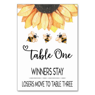 Tarjeta de mesa de abee para girasol Bunco #1