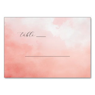 Tarjeta de mesa de acuarela rosa serena