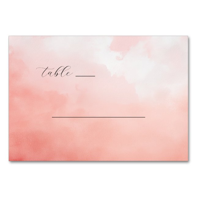 Tarjeta de mesa de acuarela rosa serena (Anverso)