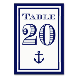 Tarjeta de mesa de ancla con marco azul marino sim