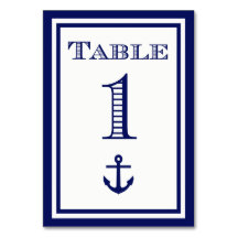 Tarjeta de mesa de anclaje simple con marco azul d