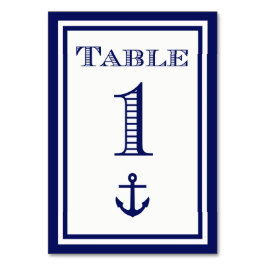 Tarjeta de mesa de anclaje simple con marco azul d