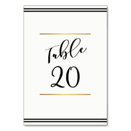 Tarjeta de mesa de Boda blanco y negro