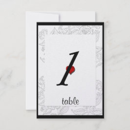 Tarjeta de mesa de boda bohemio elegante negro bla