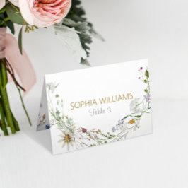 Tarjeta de mesa de boda Boho Wildflowers