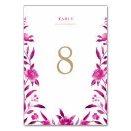 Tarjeta de mesa de Boda Chinoiserie con flores ros