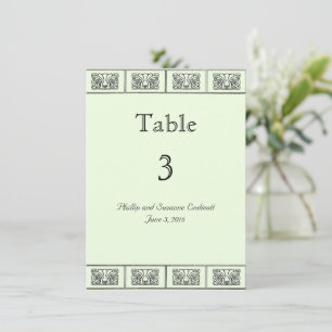 Tarjeta de mesa de boda con borde de flores Art De