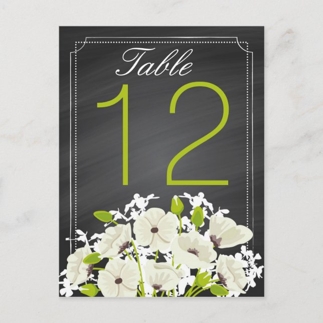Tarjeta de mesa de Boda de álbumes blancos (Anverso)