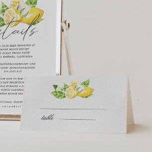 Tarjeta de mesa de Boda de árbol de limón de cítri