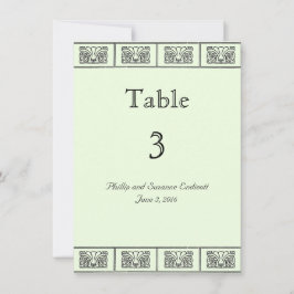 Tarjeta de mesa de Boda de borde de flor de estilo