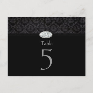 Tarjeta de mesa de boda de diamantes de damasco ne