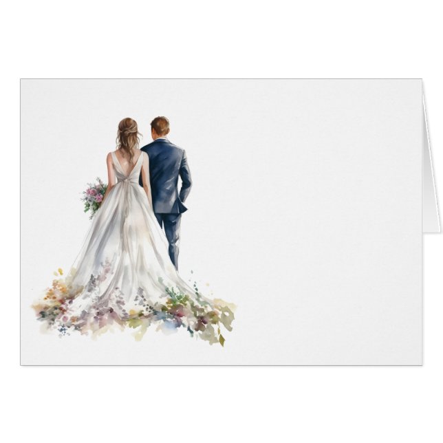 Tarjeta de mesa de Boda de flores de Boho clásico  (Anverso (Horizontal))