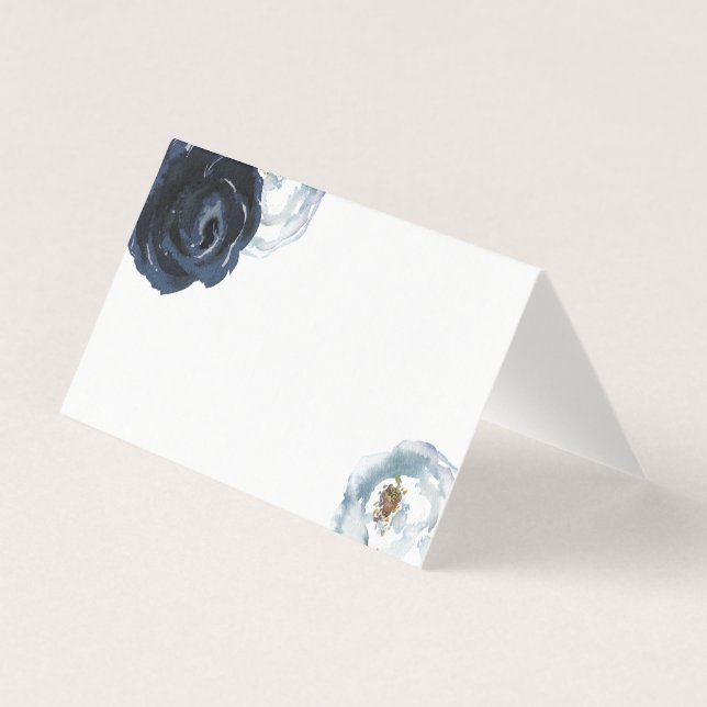 Tarjeta de mesa de Boda de la Marina Azul de la mo (Anverso)