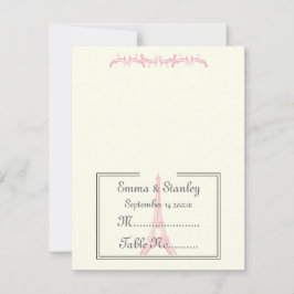 Tarjeta de mesa de boda de París rosa Torre Eiffel