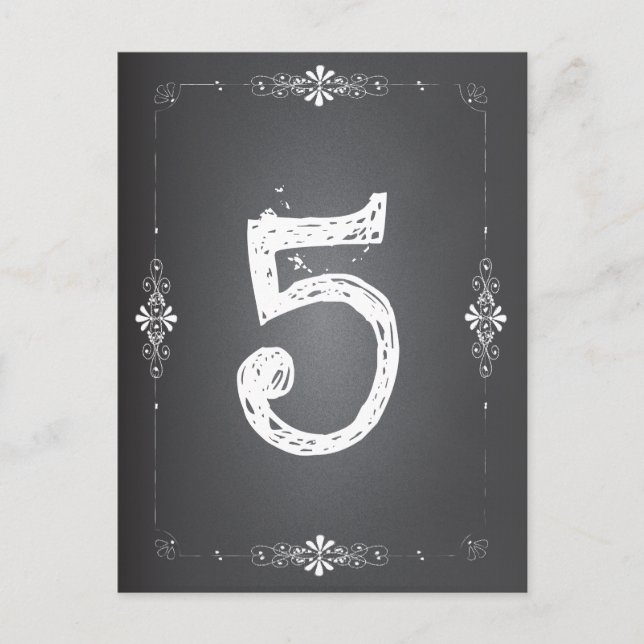 Tarjeta de mesa de Boda de pizarra (Anverso)