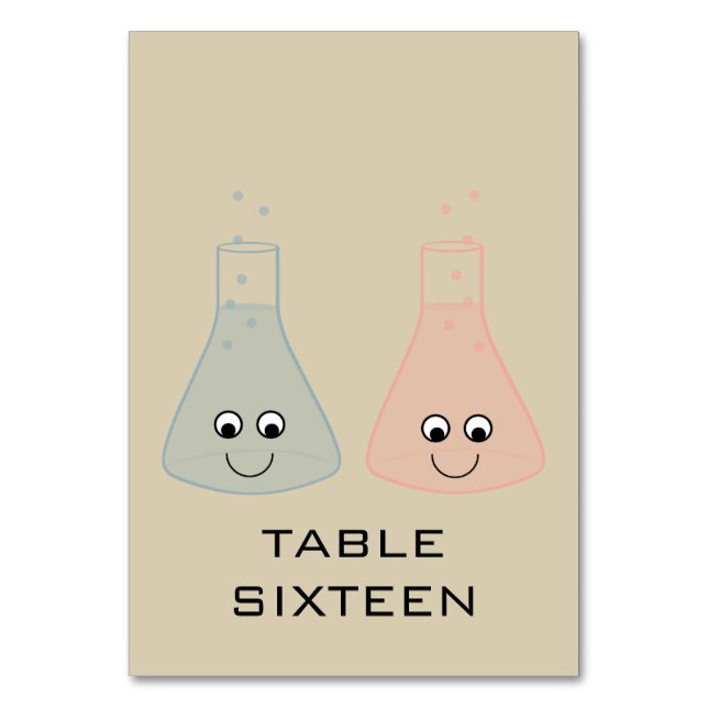 Tarjeta de mesa de Boda de Química Cuta (Anverso)