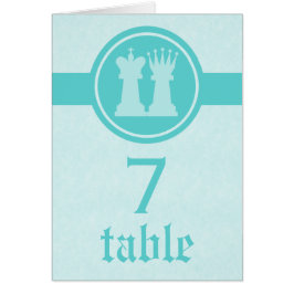 Tarjeta de mesa de boda de rey y reina de ajedrez,