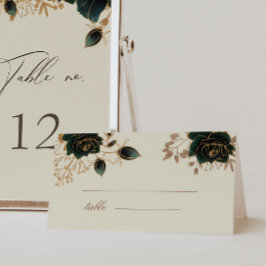 Tarjeta de mesa de Boda de Rosas verdes de color d