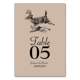 Tarjeta de mesa de Boda de selva de ciervos rusos