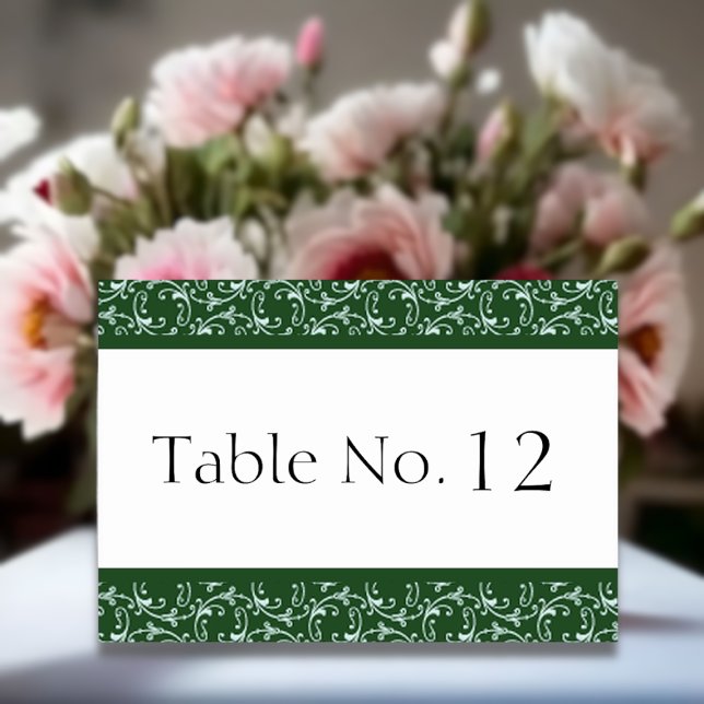 Tarjeta de mesa de Boda florentino verde esmeralda (Subido por el creador)