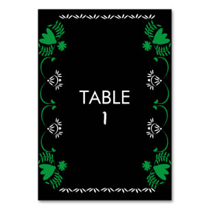 Tarjeta de mesa de boda mexicana floral de papel p