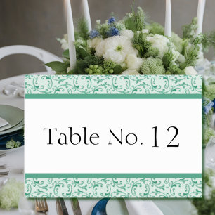Tarjeta de mesa de Boda Mint Green Florentine