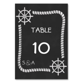 Tarjeta de mesa de Boda náutico de Chalkboard