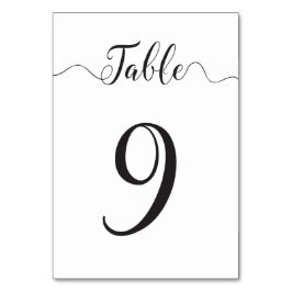 Tarjeta de mesa de boda número 9