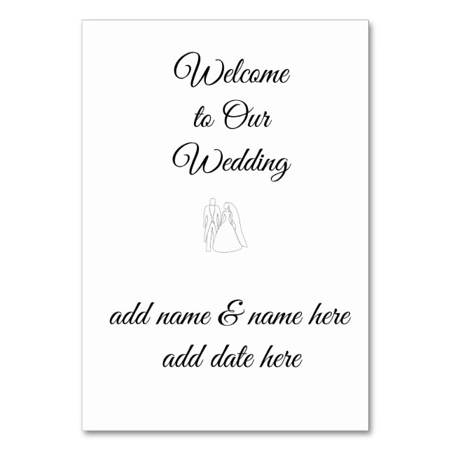 Tarjeta de mesa de boda / recepción (Anverso)