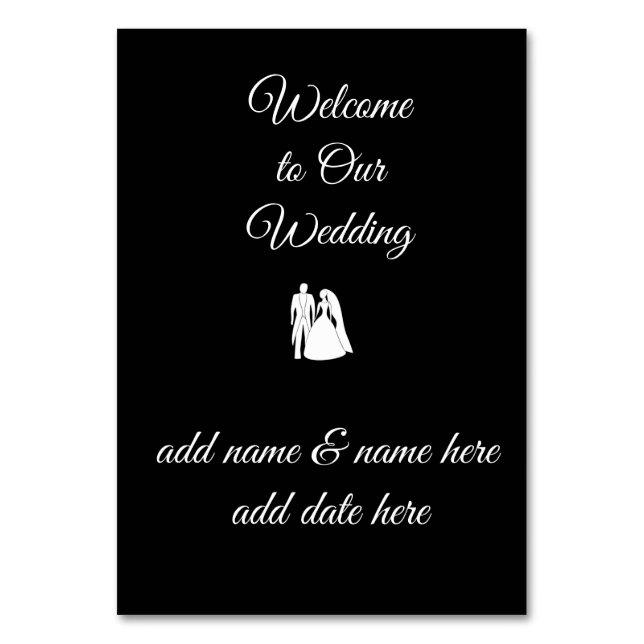 Tarjeta de mesa de boda / recepción (Anverso)
