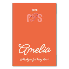 Tarjeta de mesa de boda retro puesta de sol vintag