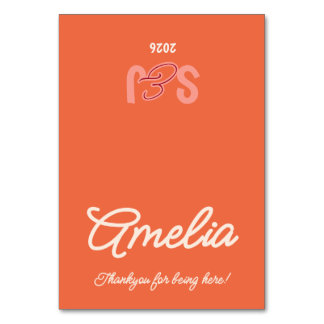 Tarjeta de mesa de boda retro puesta de sol vintag