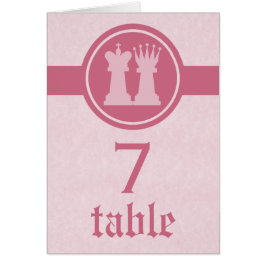Tarjeta de mesa de boda Rey y Reina de Ajedrez, Ro