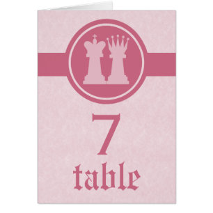 Tarjeta de mesa de boda Rey y Reina de Ajedrez, Ro