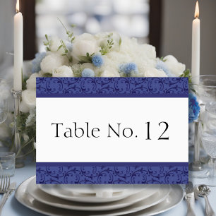 Tarjeta de mesa de Boda Royal Blue Florentine