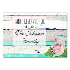 Tarjeta de Mesa de Boda Rústica de Madera Shabby V