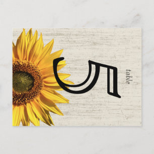 Tarjeta de mesa de Boda Rústico de girasol