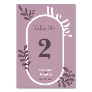 Tarjeta de mesa de Boda simple rosa Rococo