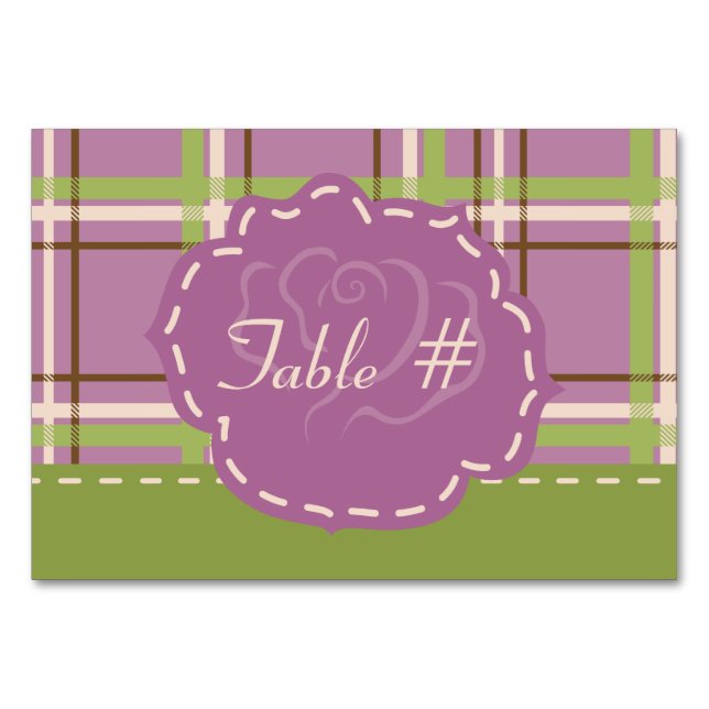 Tarjeta de mesa de bodas de jardín rural (Anverso)