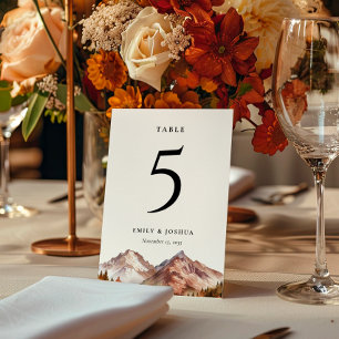 Tarjeta de mesa de bodas elegante otoño
