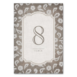 Tarjeta de mesa de bodas rústica para canchas y bo