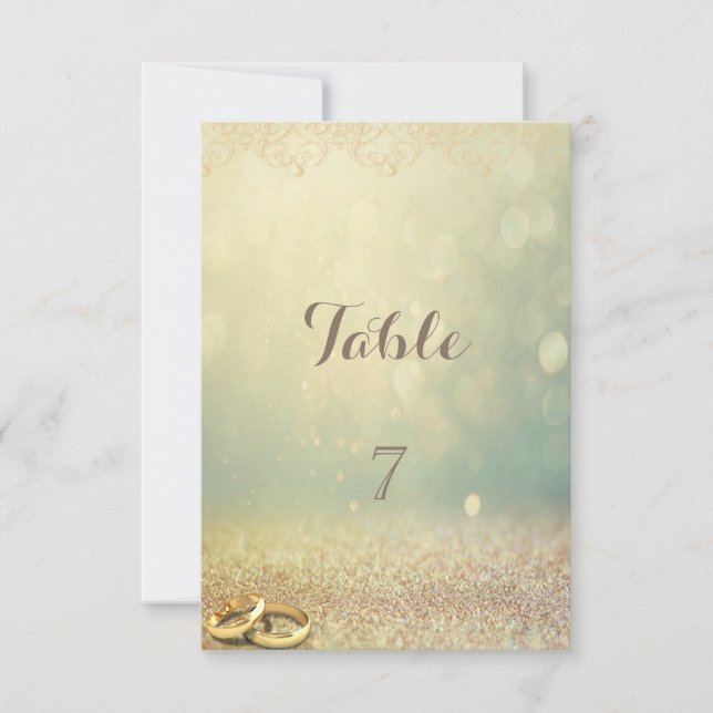 Tarjeta de mesa de brillo elegante,aros (Anverso)