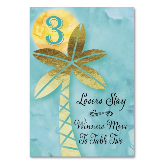 Tarjeta de mesa de Bunco de playa #3 (Anverso)