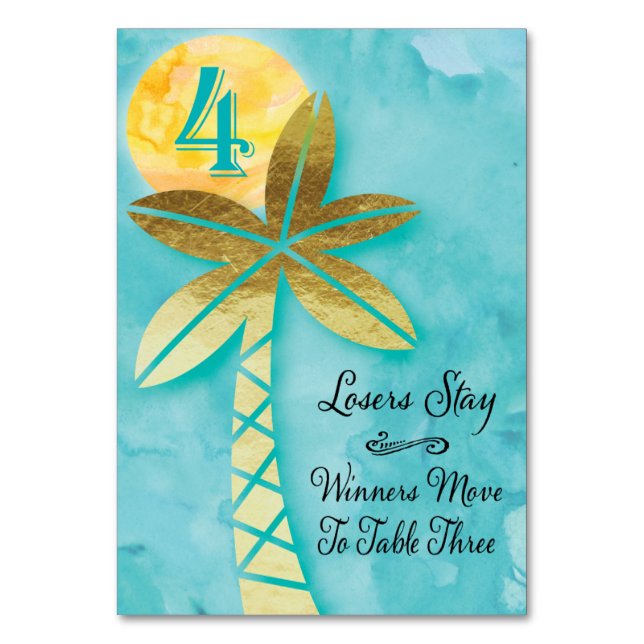 Tarjeta de mesa de Bunco de playa #4 (Anverso)