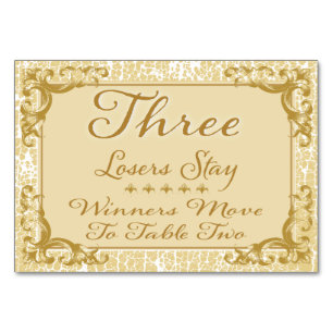 Tarjeta de mesa de Bunco Elegante Gold #3