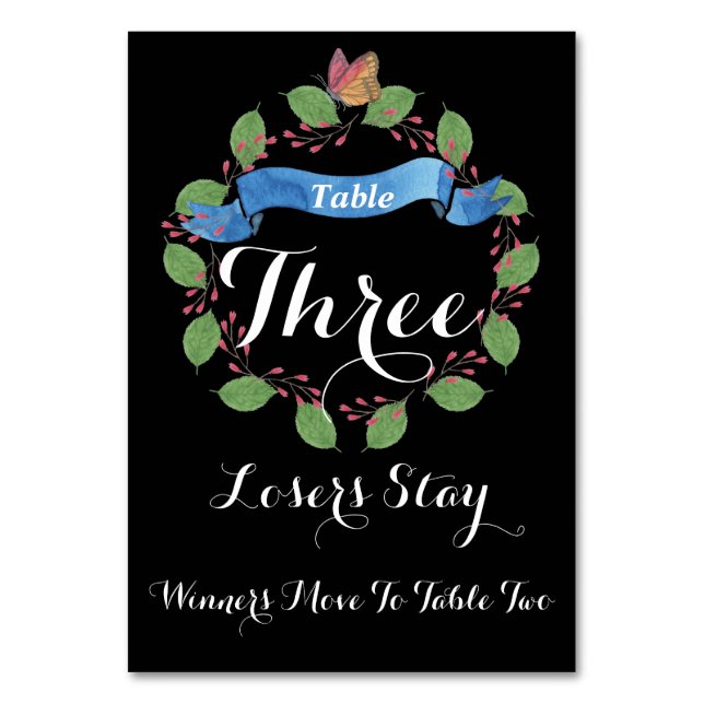 Tarjeta de mesa de Bunco floral de bonito #3 (Anverso)